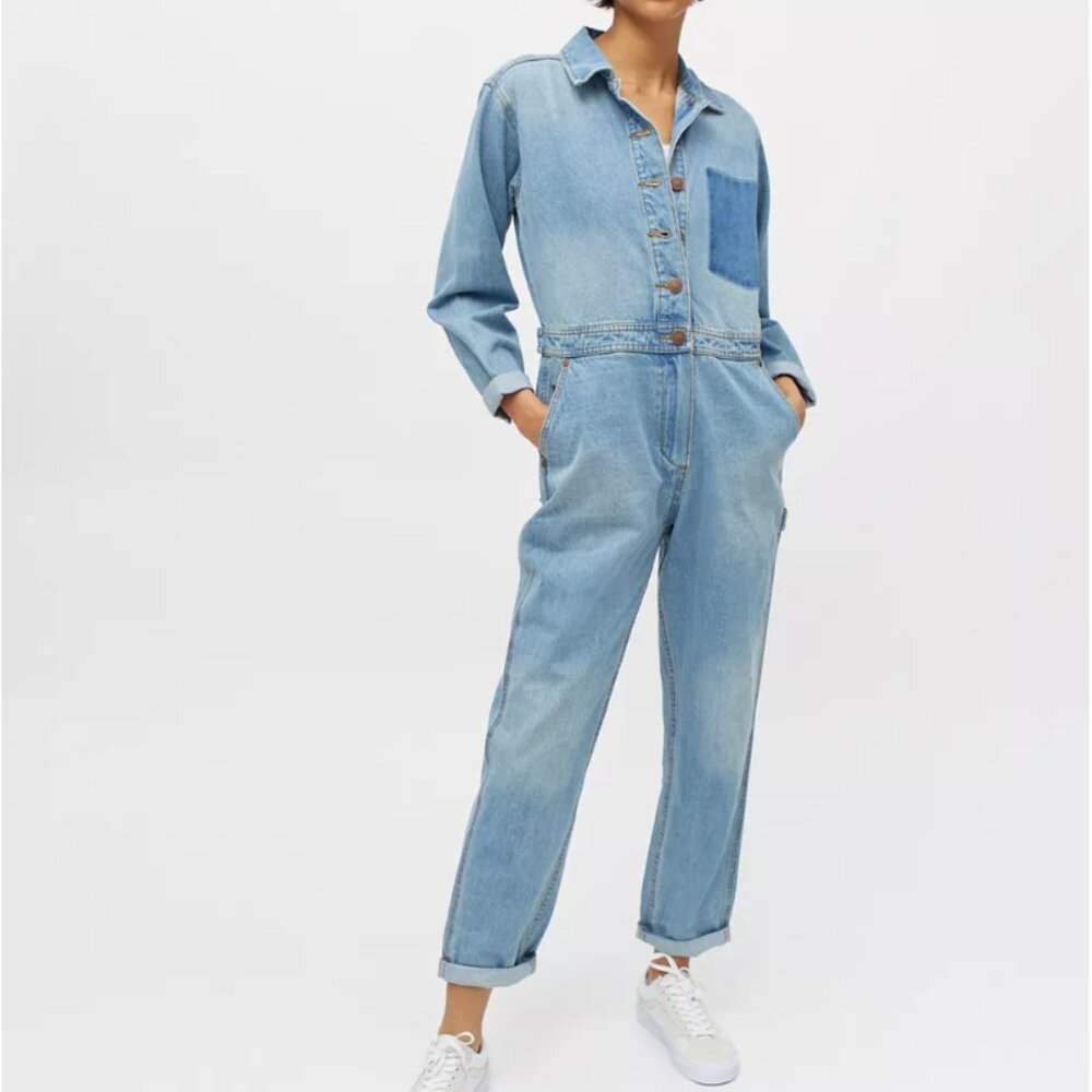 Women's Billabong x Wrangler Denim Jumpsuit Size L - Picture 4 of 5